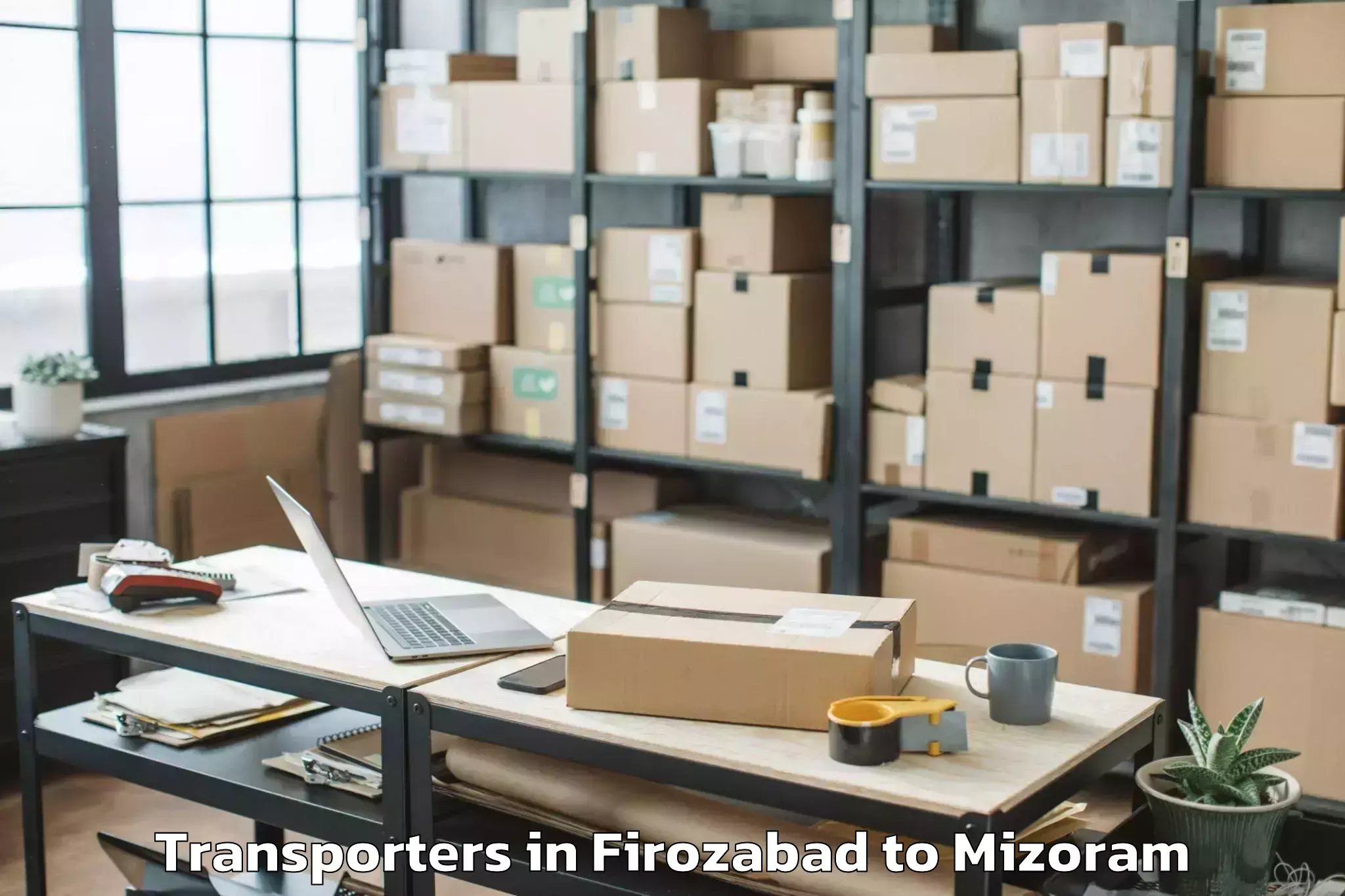 Top Firozabad to Thenzawl Transporters Available